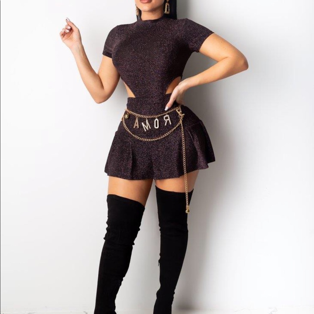 2 Piece Bodysuit & Skirt Set